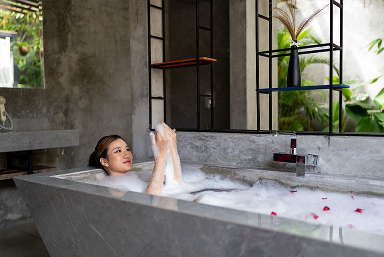 Bubble Bath in Bathub